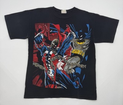 Vintage 90s Batman Vs Spawn Marvel DC Comic Pre Peyote T-Shirt XL Todd Mcfarlane