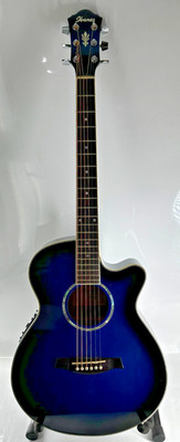 Ibanez AEG10E Cutaway Acoustic-Electric Guitar Blue