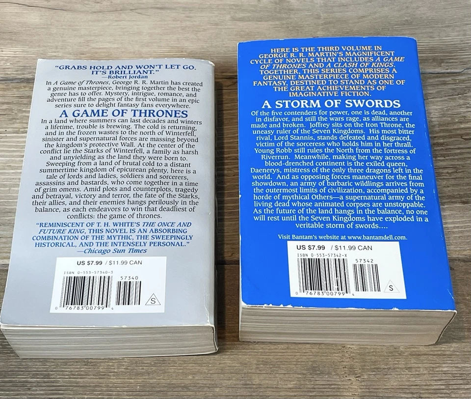 A Game Of Thrones-19 TH  & Storm Of Swords-1 ST George R. R. Martin Paperback Foto 3 de 4