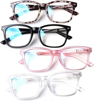 Henotin 4-Pack Blue Light Blocking Reading Glasses Women Mixed Color 