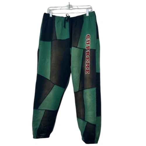 Pantalon de survêtement patchwork vert et noir Supreme Large