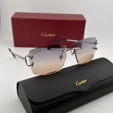 NEW Cartier Big C Orange Blue Mix Sunshine Frameless Lens with Silver Frame