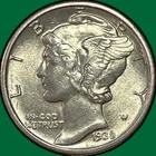 1938 Mercury Dime Brilliant Uncirculated BU Coin #44244