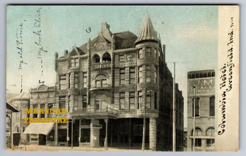 C.1909 GREENFIELD, IN INDIANA COLUMBIA HOTEL Postcard Q17