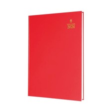 2026 Collins Desk Diary A5 Week To View Hardback Red Cover