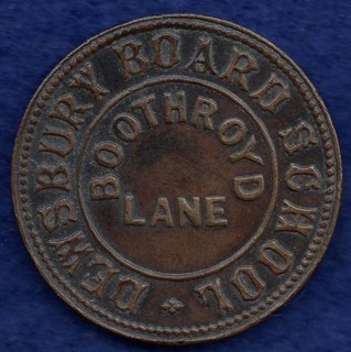 Yorkshire Dewsbury School Board Token Copper 26mm (Ref. d2056)