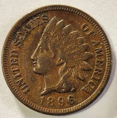 1896 Indian Head Cent. Full Liberty And 3 Diamonds. XF