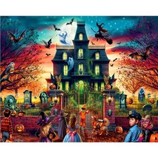 1000 Piece White Mountain 1000 Pc Jigsaw Haunted Halloween 24x30 Board