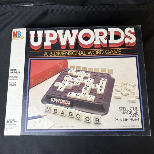 Vintage Milton Bradley Upwords Board Game | 1983 Complete With All Tiles