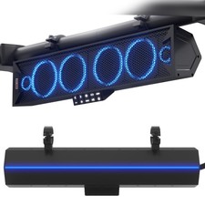 Waterproof 6 Speakers Bluetooth UTV Sound bar FM Radio LED System Polaris CanAm