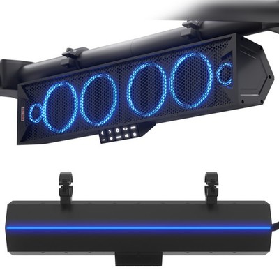 Waterproof 6 Speakers Bluetooth UTV Sound bar FM Radio LED System Polaris CanAm