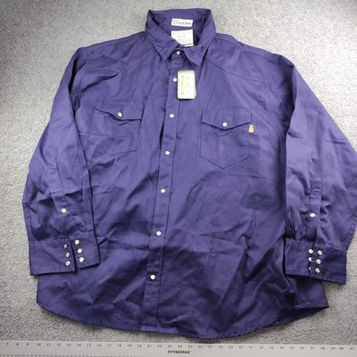 Just in Trend FR Shirt Pearl Snap Size 4XL Men's Flame Resistant Purple NWT