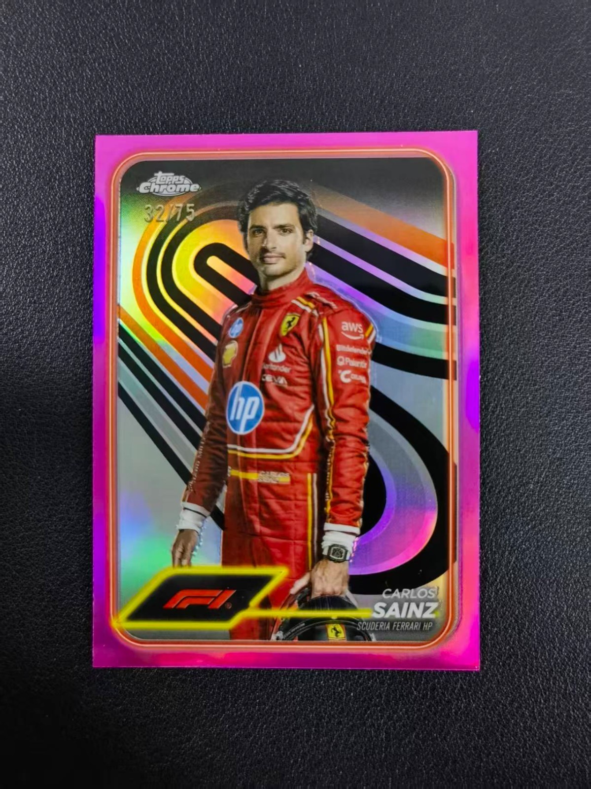 2024 Topps Chrome F1 Carlos Sainz Pink 32/75 #4 CXY