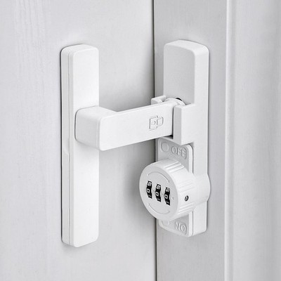 Matte White 90 Degree Mechanical Password Lock,Barn Door Lock,3 Digit Passwor...