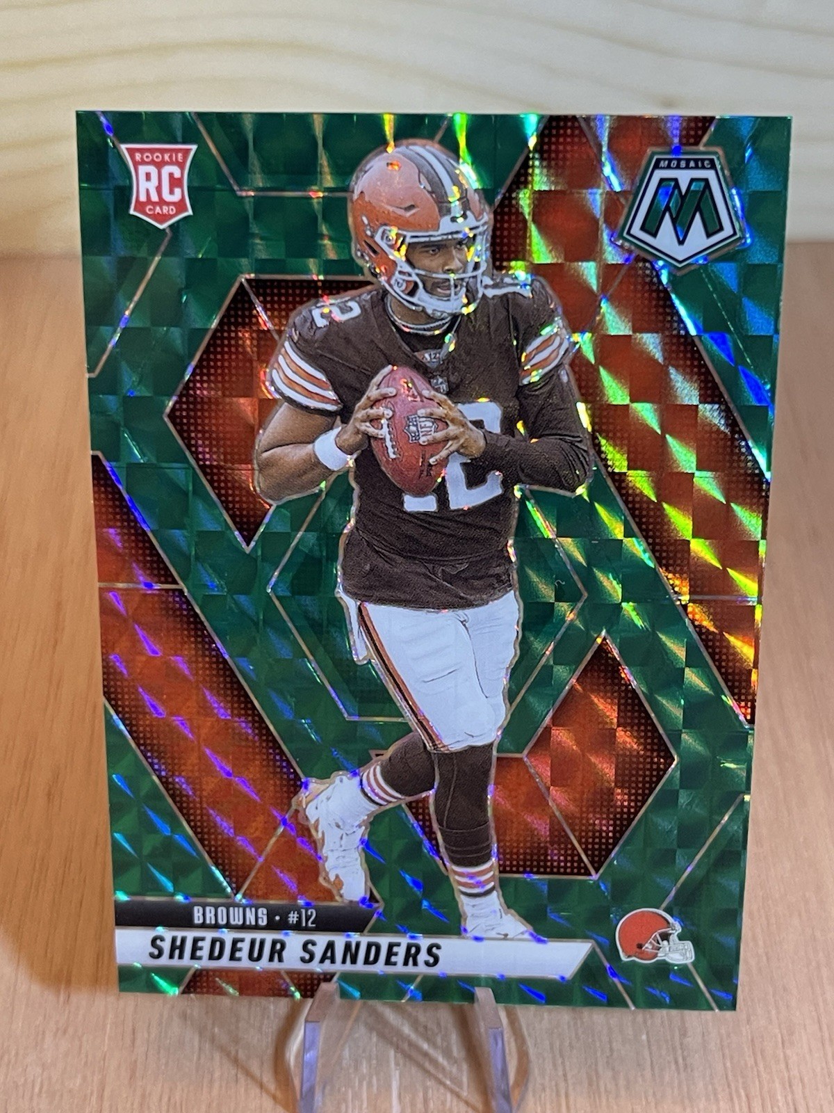 2025 Panini Mosaic - Shedeur Sanders #302 Green Mosaic Prizm Cleveland Browns