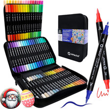 Acrylic Paint Markers 72 Colors with Bag, Acrylic Paint Pens with Brush Tip and