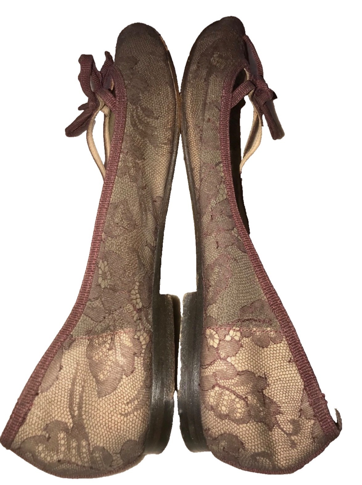 Valentino Garavani  Lace Pattern Ballet Flats - Burgundy Flats, Shoes  SZ 39 thumbnail 9