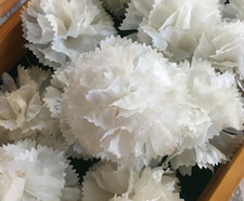 Vintage Millinery Carnation Flower White- For One