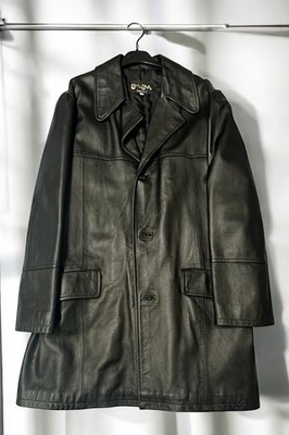 Schwarze Vintage Echtlederjacke - Gr. L - Minimal Chic Style  