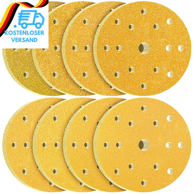 KONGMING 80 Stück Schleifpapier 150Mm Klett Körnung 40 60 80 120 180 220 320 400