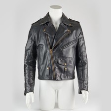 Giacca Moto Vanson Uomo Vintage Nera C2 Doppio Pilota Tg 40 Bellissima!!!