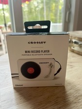 New Crosley   a Mini Record Player Portable Bluetooth Speaker model CR3029A-WH 