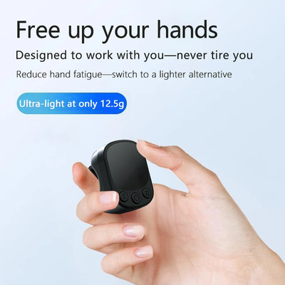 Wireless Finger Mouse Ring Remote with Touchpad & Smart Auto Screen Clicker