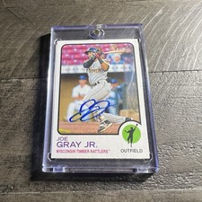 Joe Gray Jr. Signed IP Auto 2022 Topps Heritage Minors #28 Card Timber Rattlers