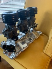 Sbc Chevy Tri Power 3x2 Holley 94 Carbs Complete Polished Intake Linkage Sbc Chevy Tri Power 3x2 Holley 94 Carbs Complete Polished Intake Linkage