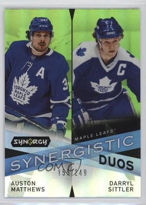 2022 Upper Deck Synergy Green /249 Auston Matthews Darryl Sittler #SD-14 HOF 6o3