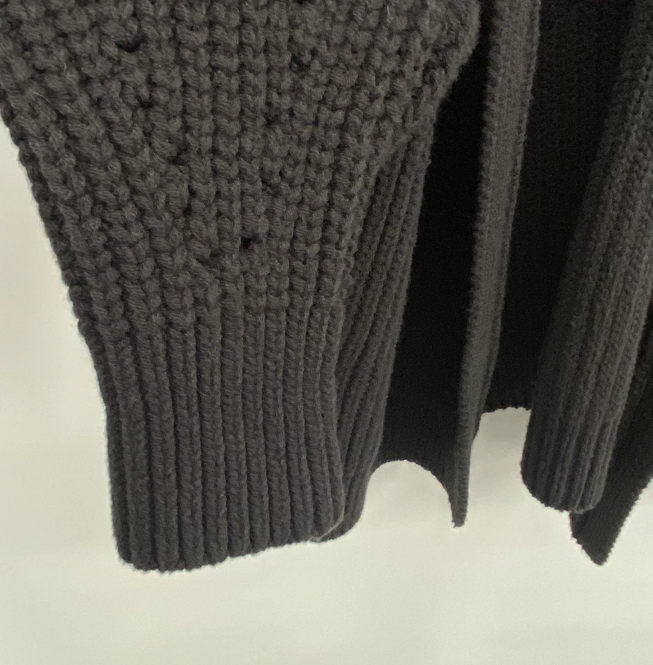 Cárdigan suéter Free People NIghtingale para mujer grande negro holgado grueso tejido Foto 4 de 4
