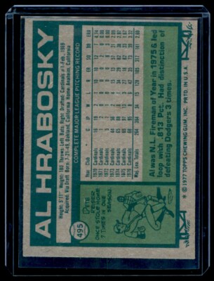 1977 Topps Al Hrabosky St. Louis Cardinals #495 2029 | eBay