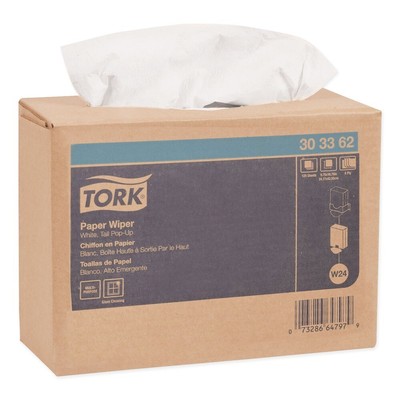 Tork 303362 4-Ply 9.75'' x 16.75'' Multipurpose Paper Wiper - White (8/Carton) New