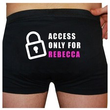 Personalised Valentines Mens Boxer Shorts Trunks Novelty Underwear Joke Fun Gift