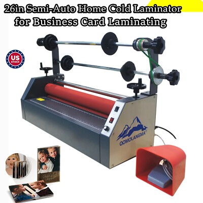 26 in Semi - Auto Small Home Cold Laminator for Business Card Laminating Machine