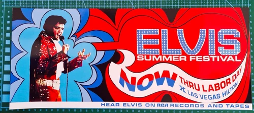 ELVIS NOW SUMMER FESTIVAL ? LAS VEGAS HILTON ? Repro 41cm BANNER POSTER