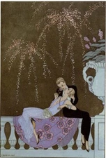 The Fire George Barbier 1925 Art Deco Fashion Illustration Elegant Theatrical