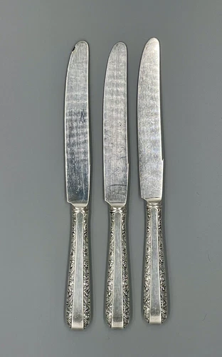 Vintage Towle Candlelight Dinner 9-1/4” Knives-Set of 3  Silver Plated Handle