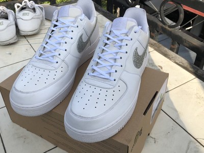 Nike Custom Glitter Swoosh White Air Force 1 ´07 Size 14 | eBay