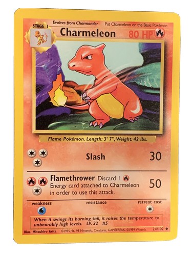 CHARMELEON - Base Set - 24/102 - Uncommon - Pokemon Card