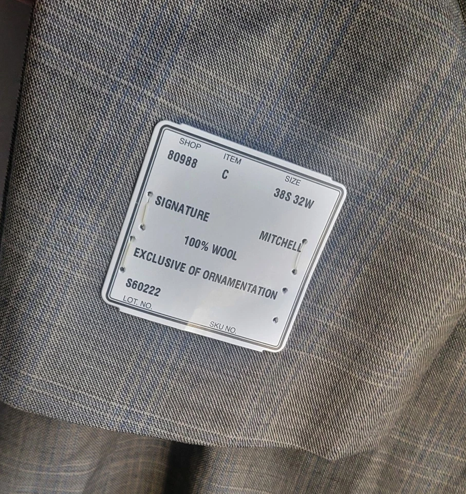 NWT Jos A Bank Olive Green Tan Blue PLAID Tweed Blazer SportCoat Suit Jacket 38S - Image 4 of 4