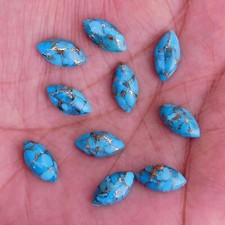 Natural Blue Copper Turquoise Marquise 4x8 to 10x20 mm Cabochon Loose Gemstone