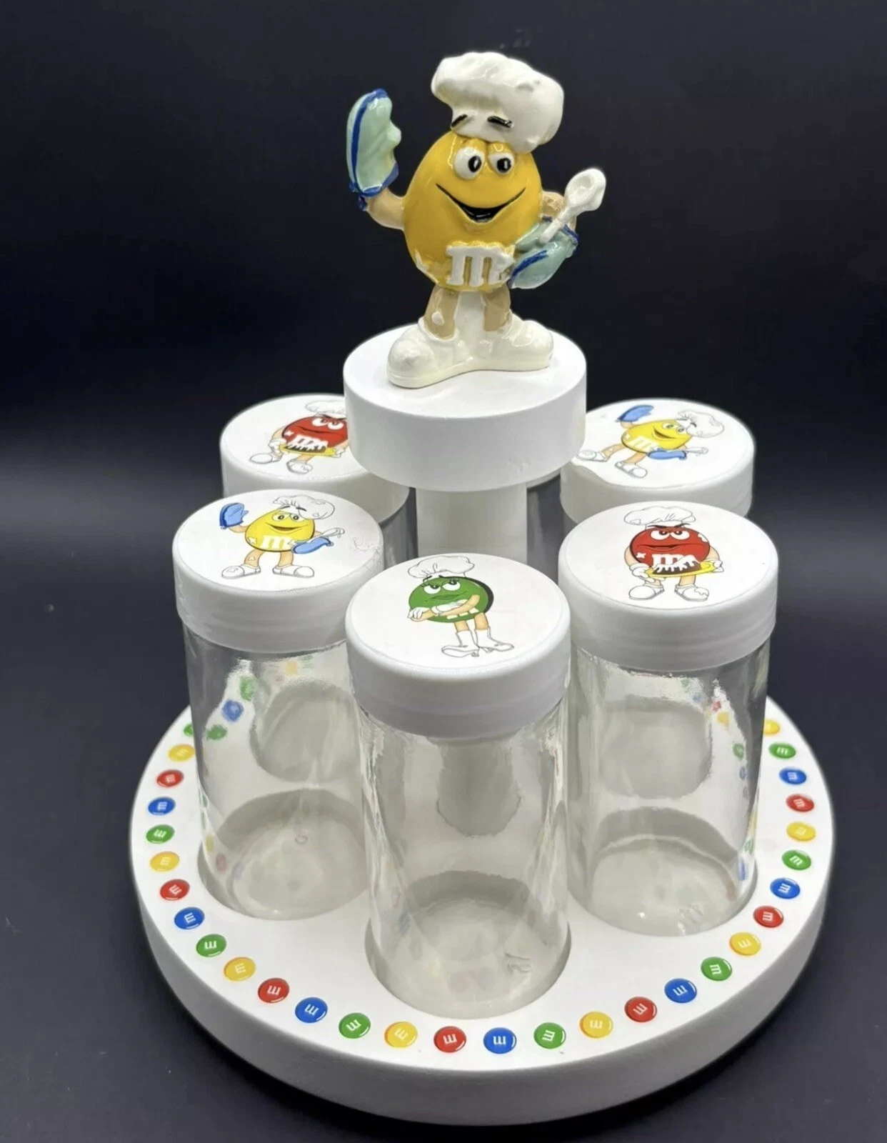 M&Ms Spice Rack w/ Spice Jars Lazy Susan Rare New in box