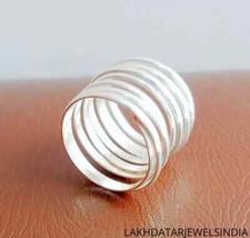 Silver Wrapround Statement Rings, 925 Silver Long Statement Band Ring, All size