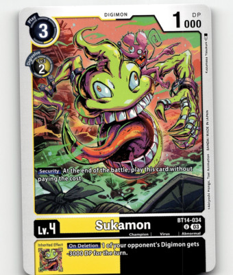 Digimon CCG Sukamon BT14-034 U - Blast Ace
