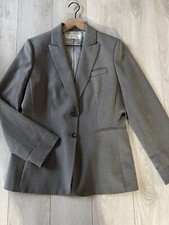 Tahari Gray Pocket Two Button Blazer Jacket Sz 10