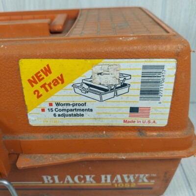 fenwick blackhawk 1052 tackle box Fishing Tackle Lot Vintage Fenwick Black Hawk 1052 Orange Tackle Box Fishing