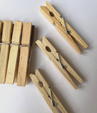 15Pcs Nature Bamboo Wooden Clips Clothes Decoration Pins Drying Clips Pegs
