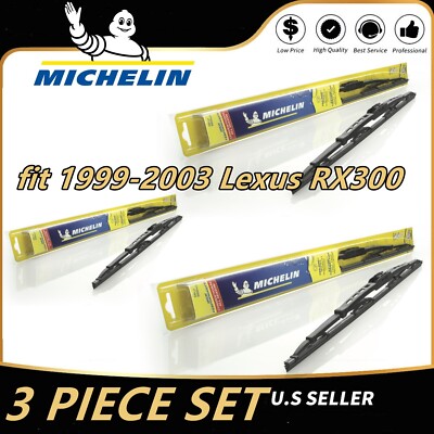 Wiper Blades 3-Pack Front Rear - fit 1999-2003 Lexus RX300 - 30240/210/30160