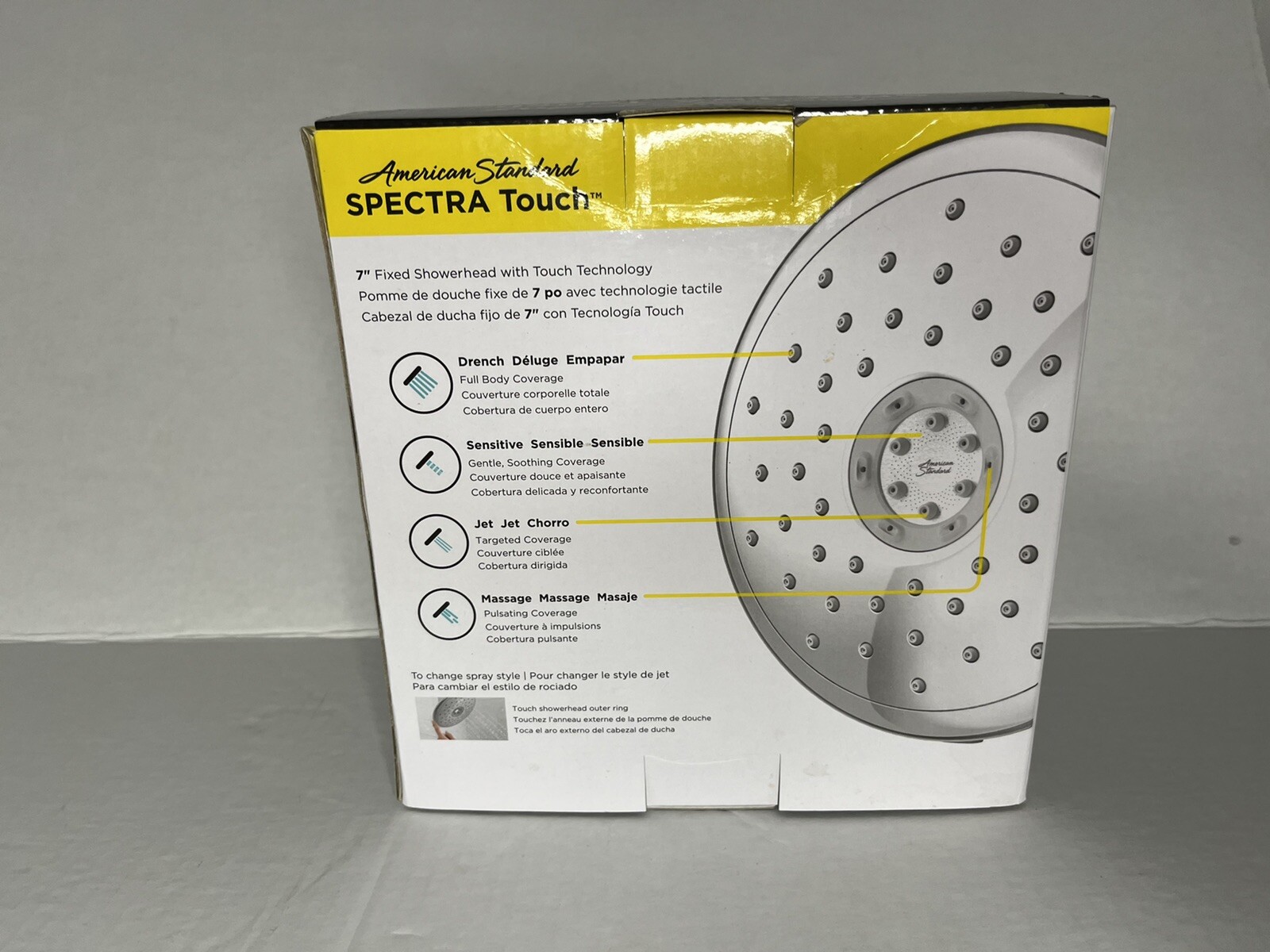 American Standard 9035374.295 Spectra+ Touch 4-Function Shower Head, 2.5 GPM,...